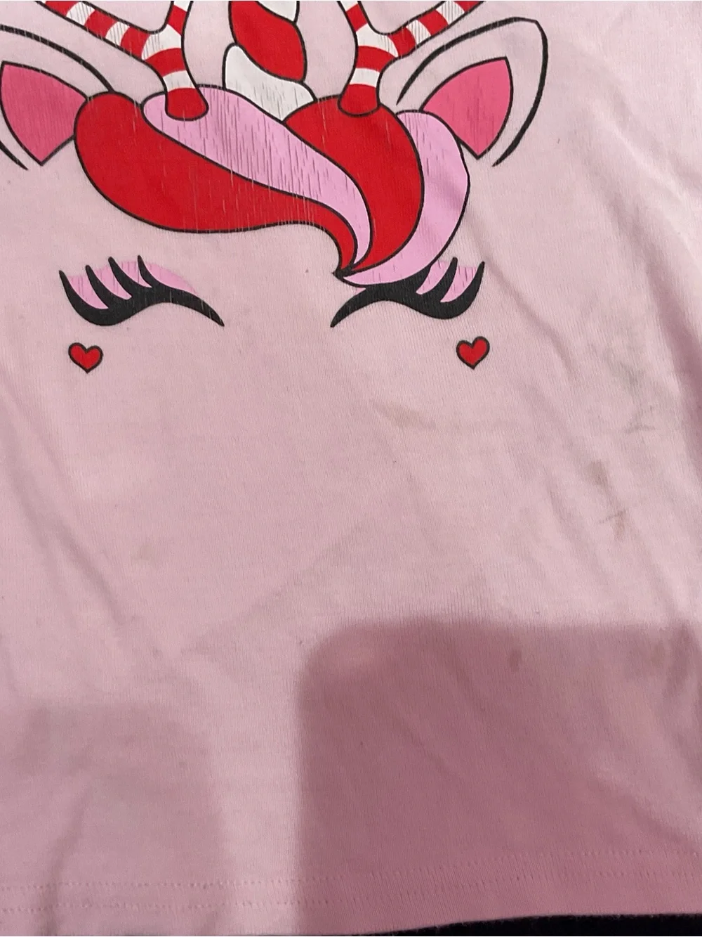 The Children's Place Girls Pink Unicorn Christmas Pajama Top Size 6